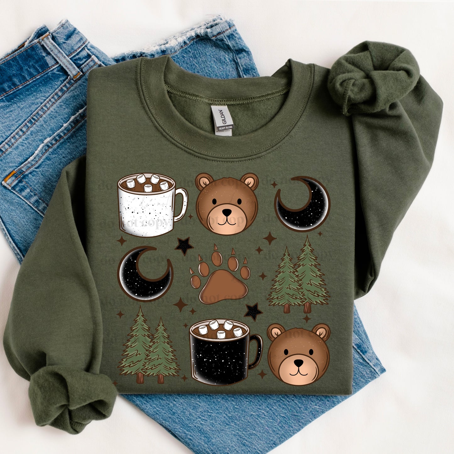 Bear camping - single sublimation print