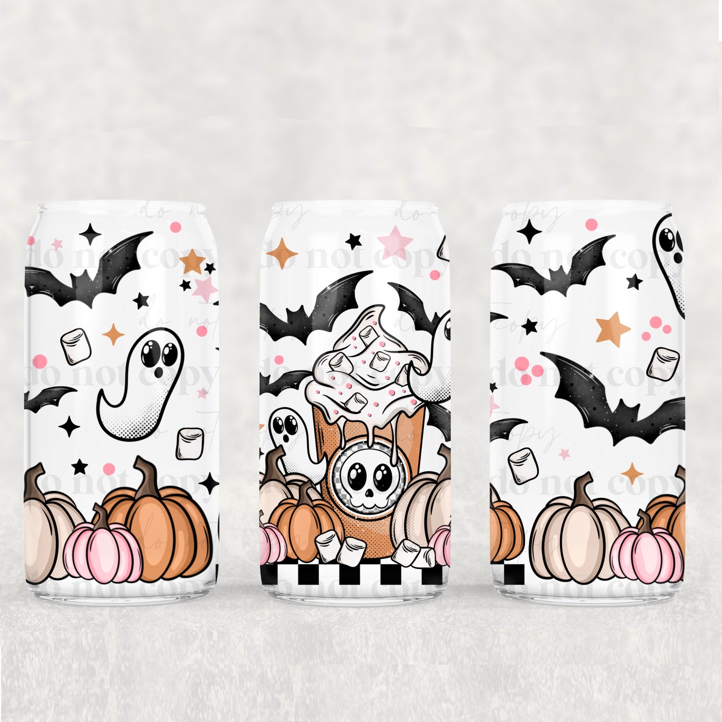 Cute spooky coffee 16oz wrap