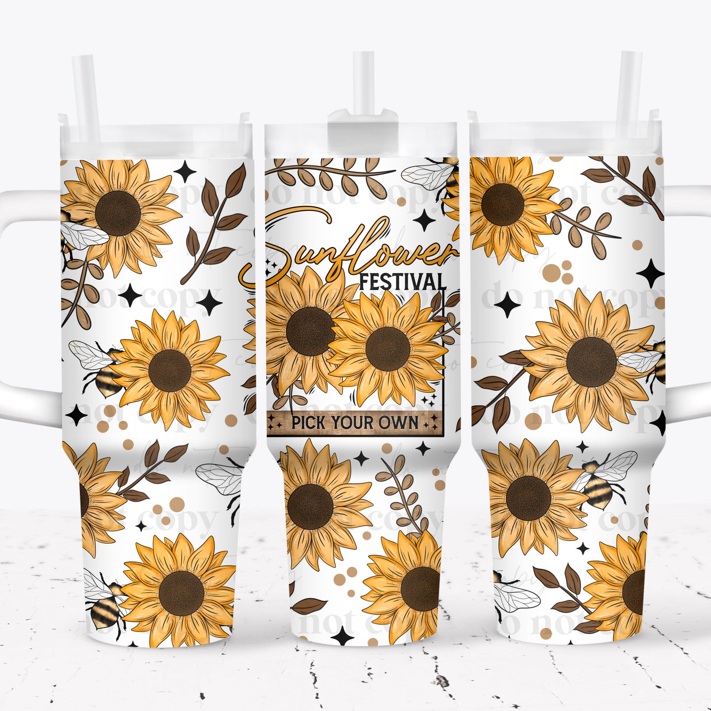 Sunflower festival 40oz UV-DTF wrap