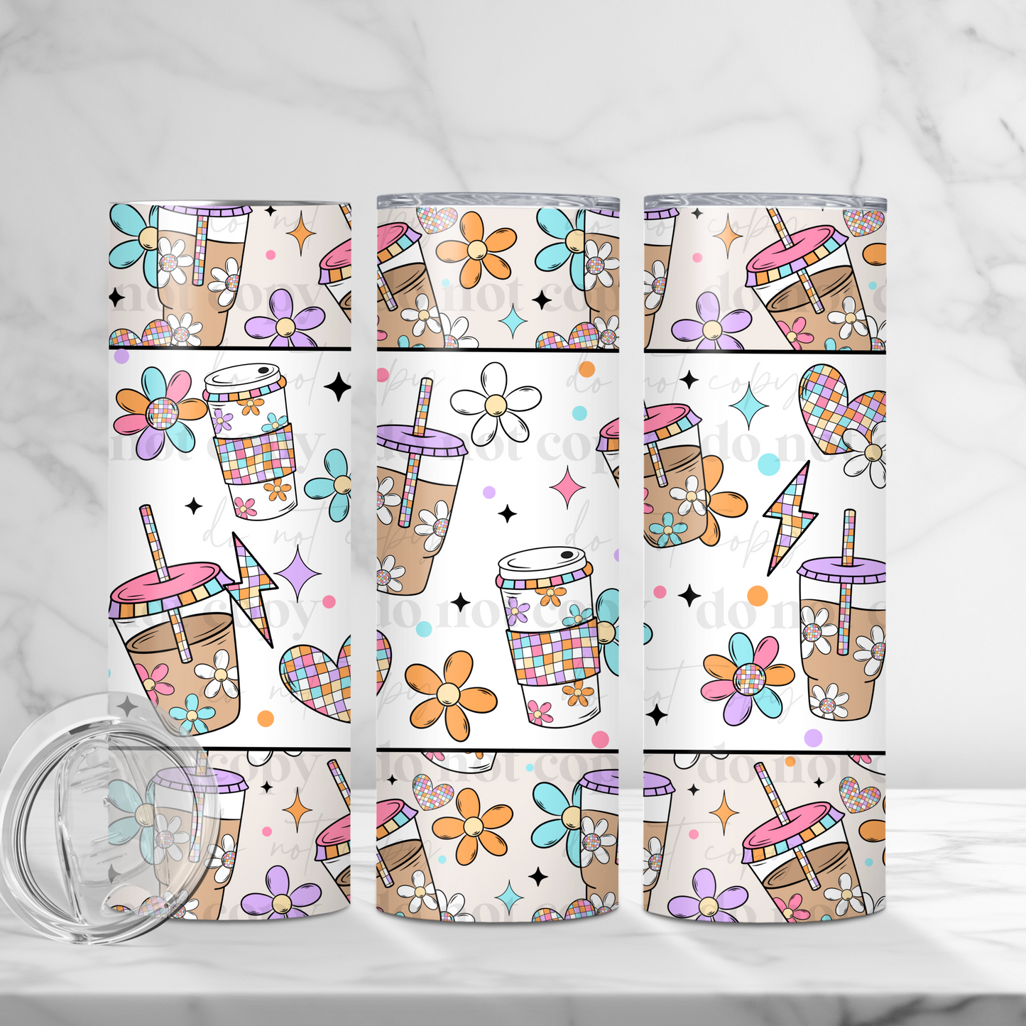 Retro coffee wrap - 20oz print