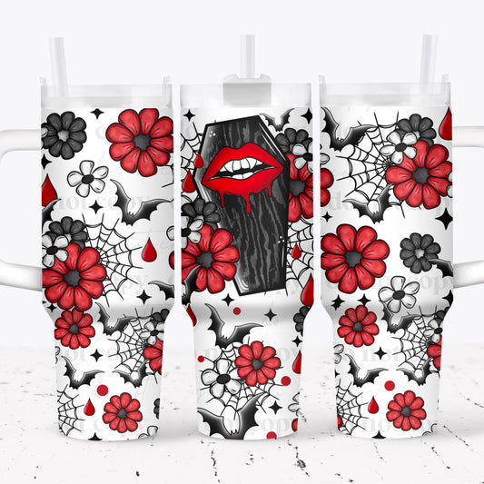 Floral coffin 40oz UV-DTF wrap