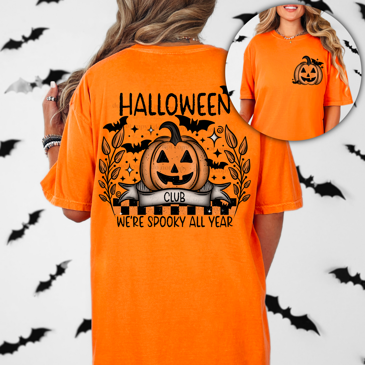 Halloween club  with white UV-DTF (solid substrates) decal