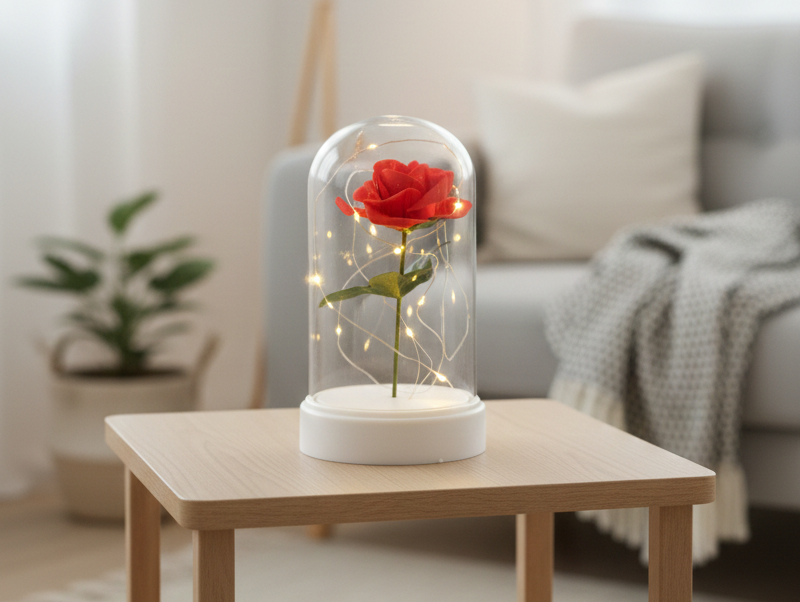 LED Rose cloche