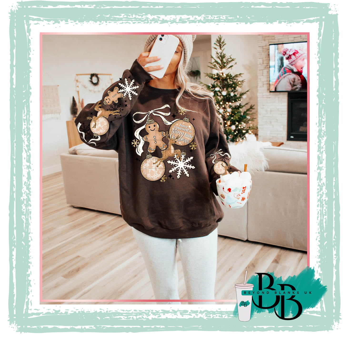 DTF -Merry little Christmas-Front & sleeve