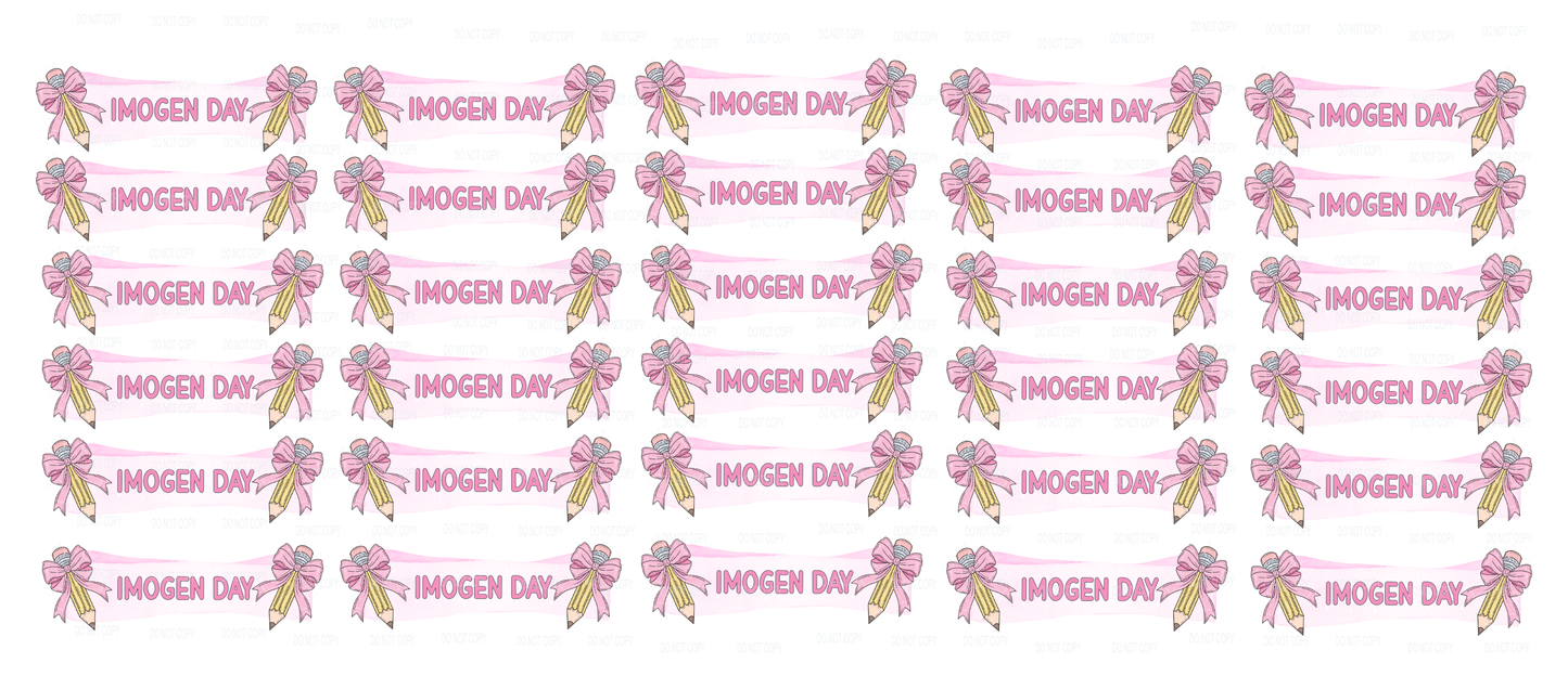 DTF - Name tags Pencil bows