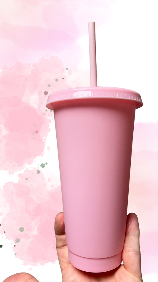 Plastic tumbler24oz -pink #17