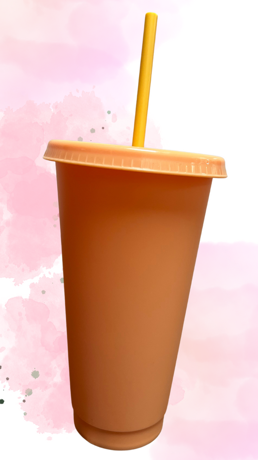 Plastic tumbler 24oz-peach #2