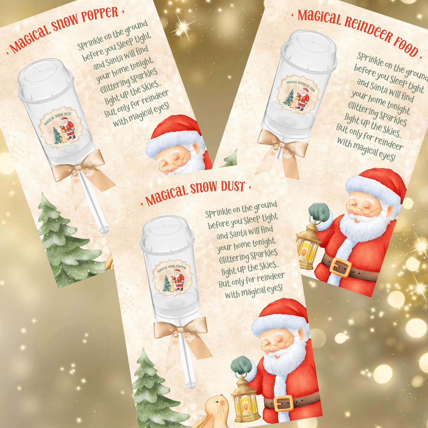 UVDTF Santa's Forest Friends snow popper decal