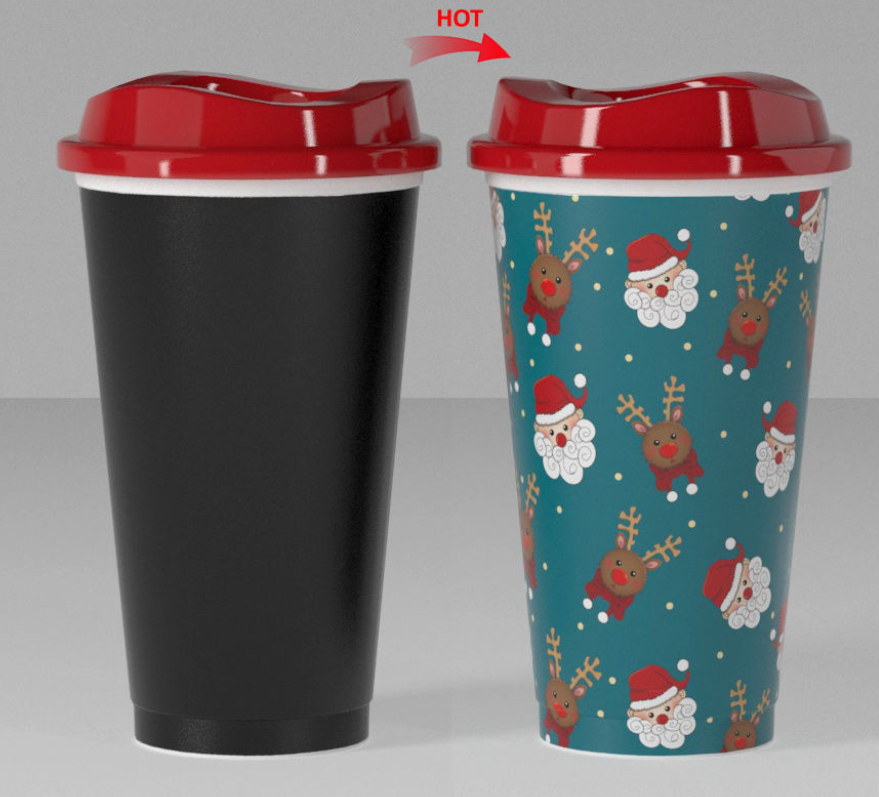 Christmas colour change hot cup