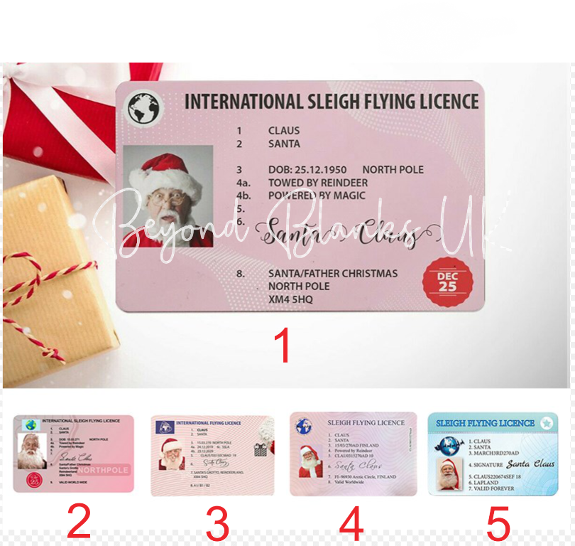 Santa driving licence  pack of 20 RTS