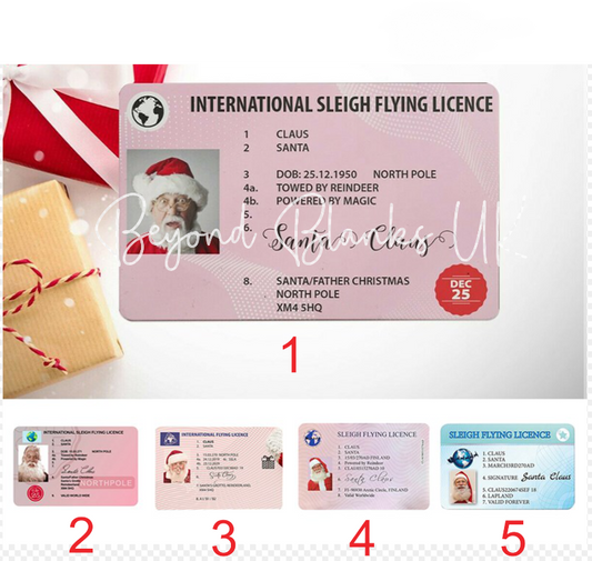 Santa driving licence  pack of 20 RTS