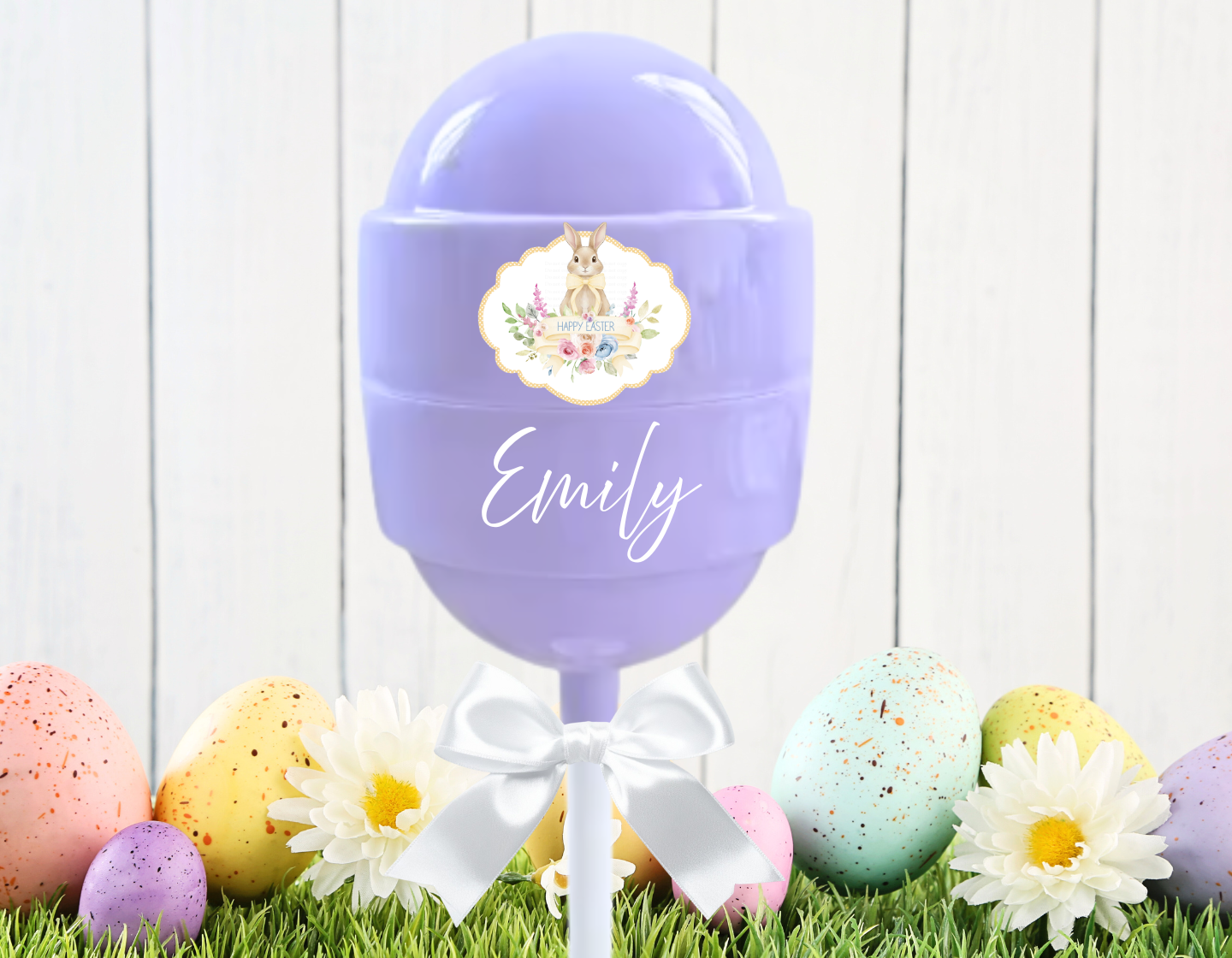 UVDTF lollipop decal-Lemon floral bunny