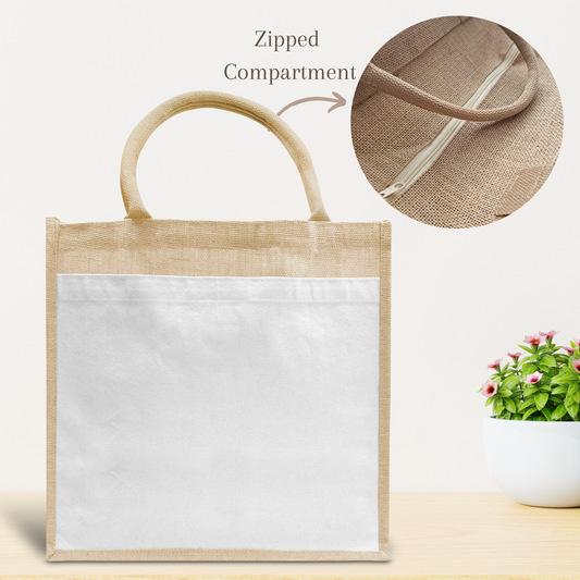 Zipper jute totes