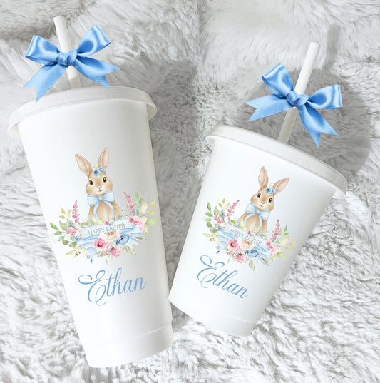 UVDTF Easter bunny floral blue