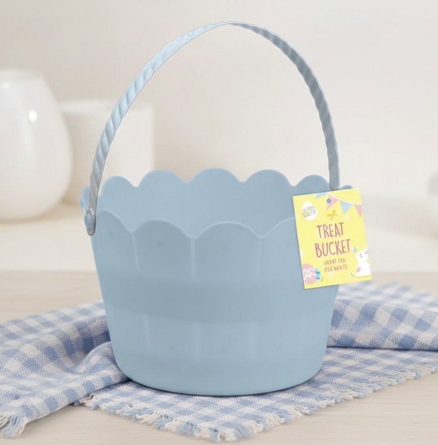 Easter- Scallop Edge Bucket- blue
