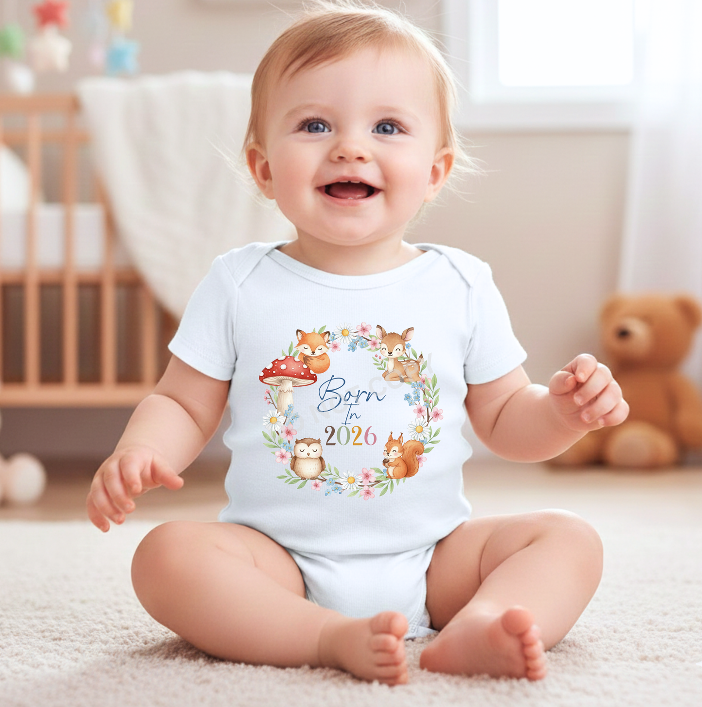 DTF Born in 2026 woodland animals