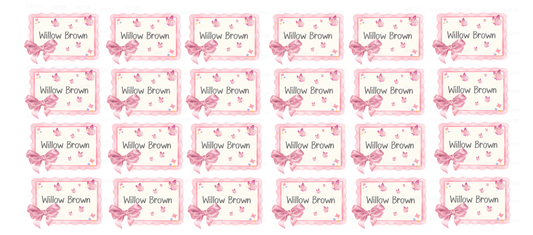 DTF - Name tags Bows and butterlies