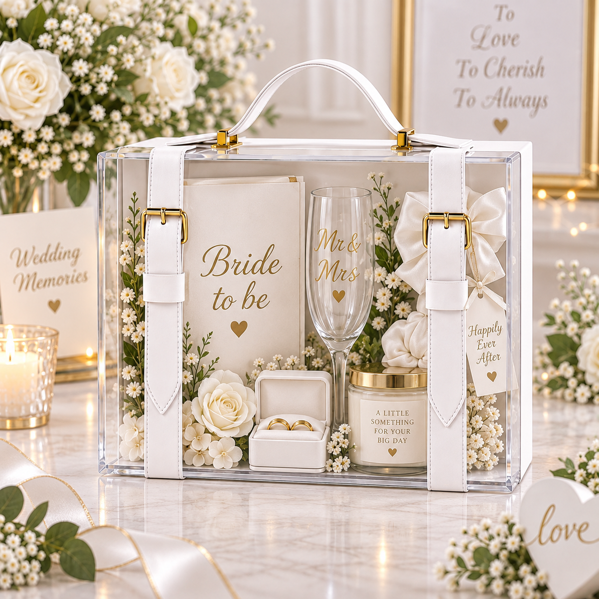 White luxury briefcase - display box
