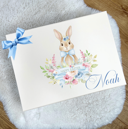 UVDTF Easter floral bunny blue