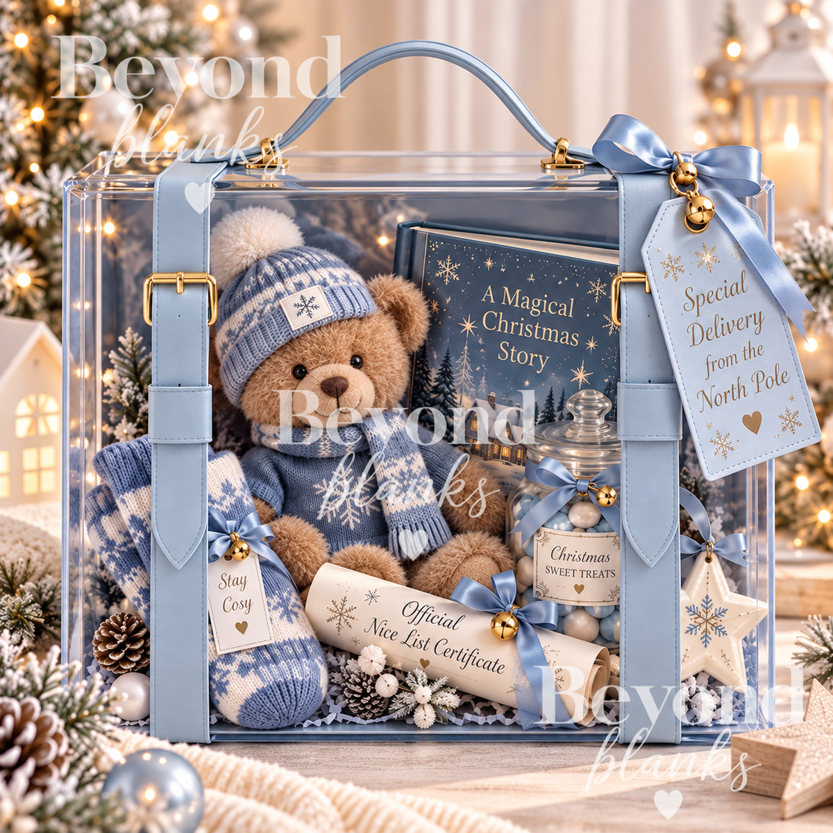 Elf arrival display case - blue