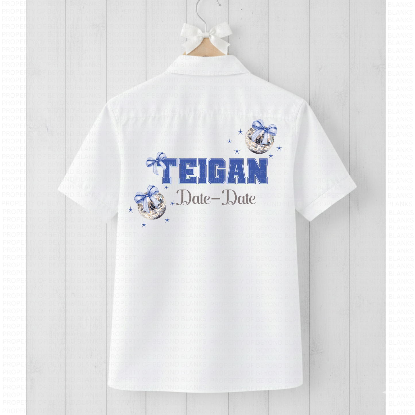 DTF - Leaver- Glitter bow blue