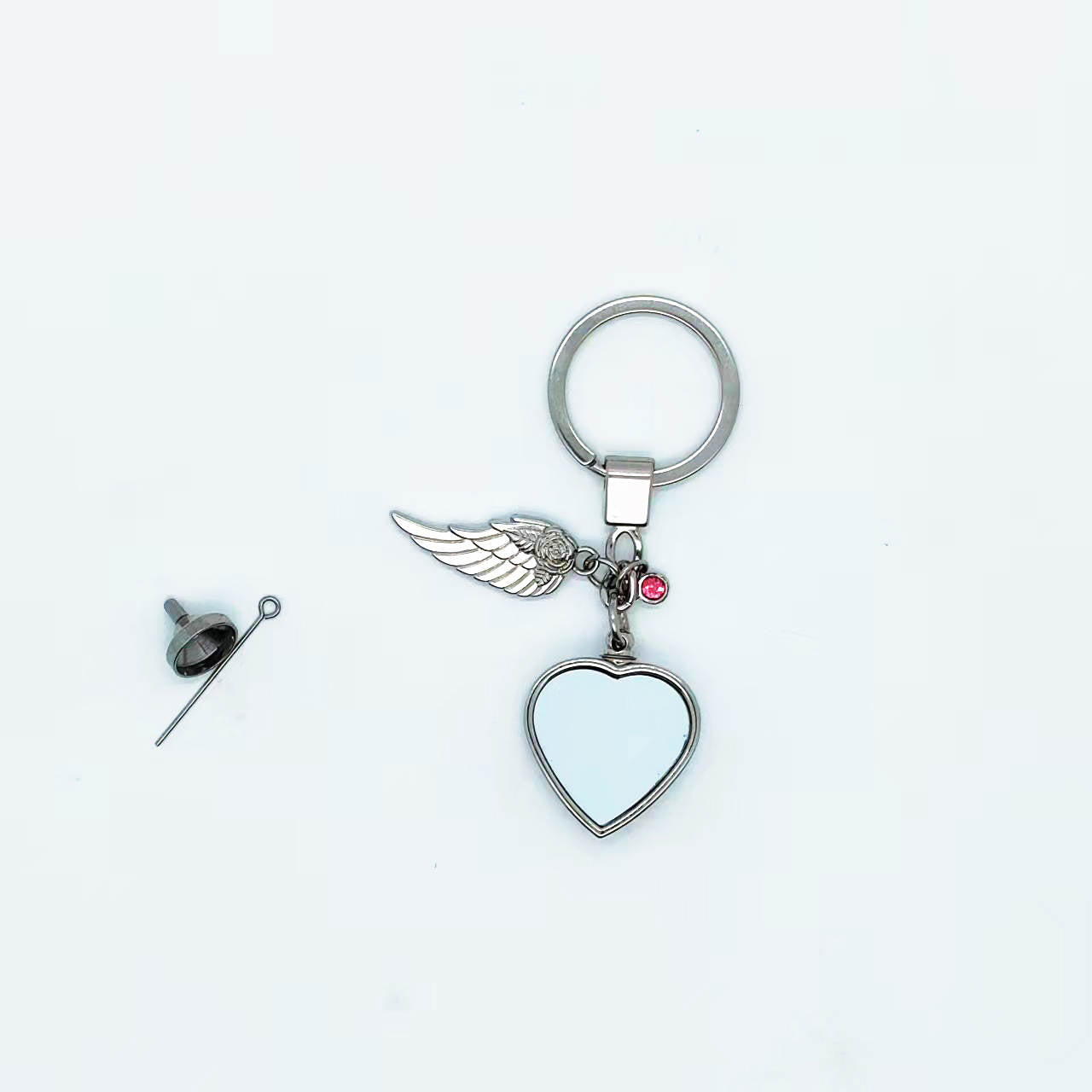 Ashes Sublimation heart keyring