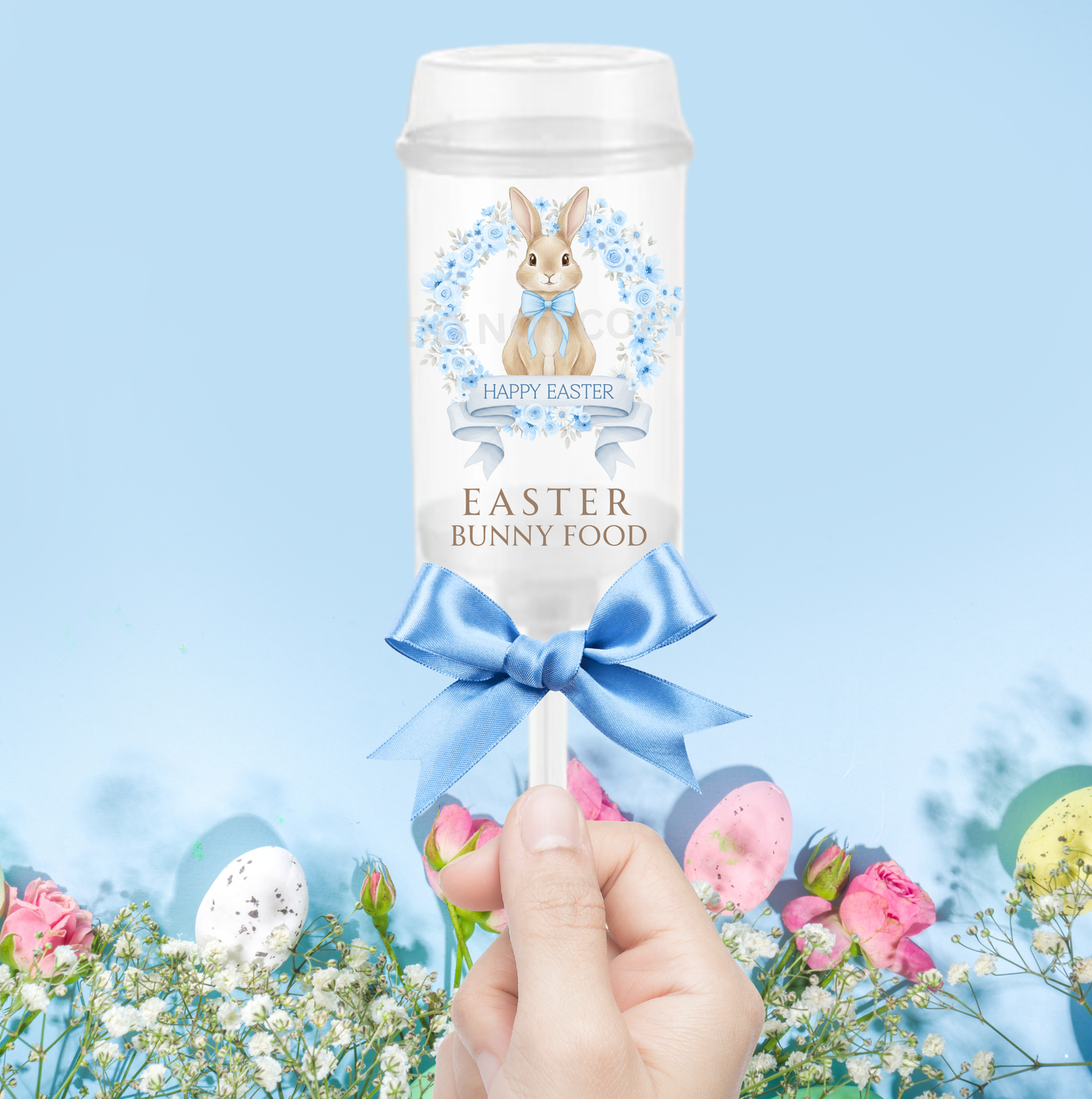 UVDTF Easter bunny food floral blue 5 pk