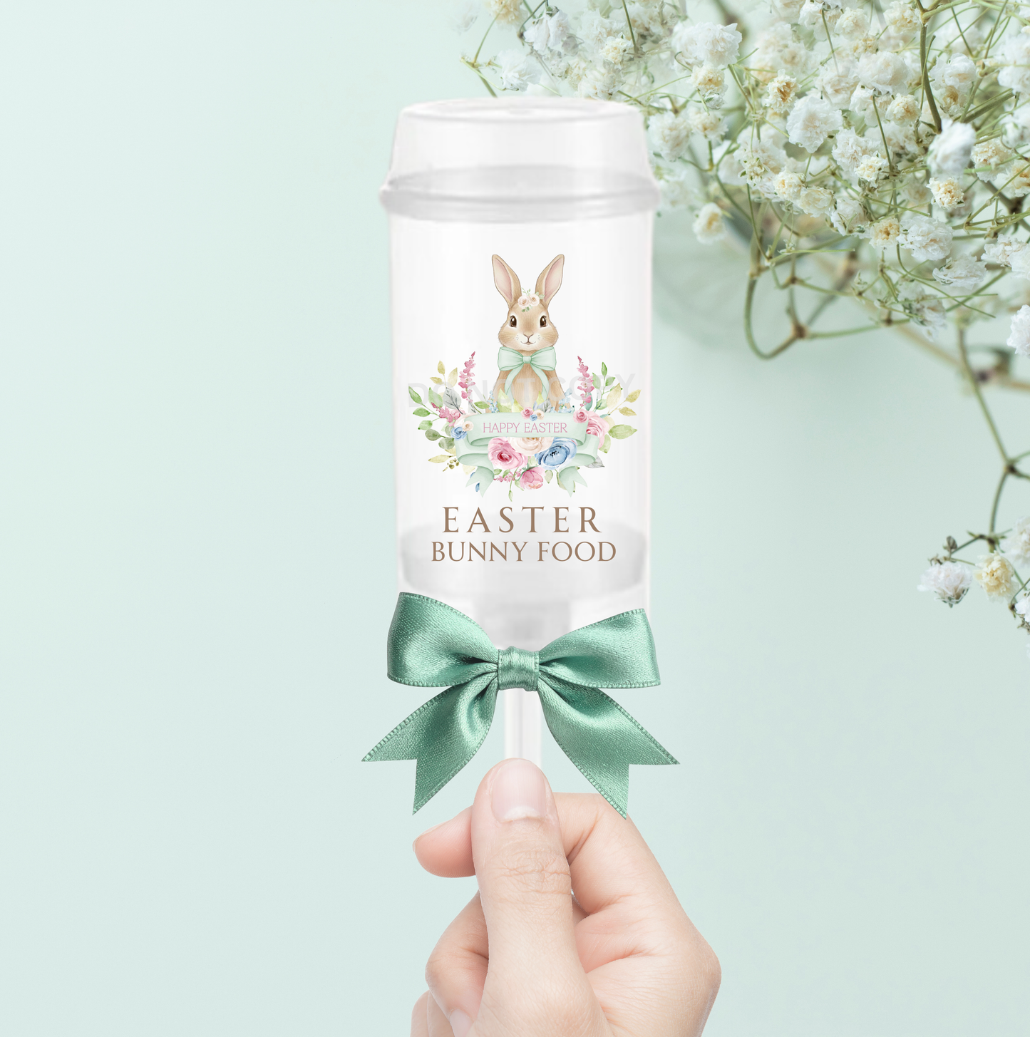 UVDTF Easter bunny food floral green 5 pk