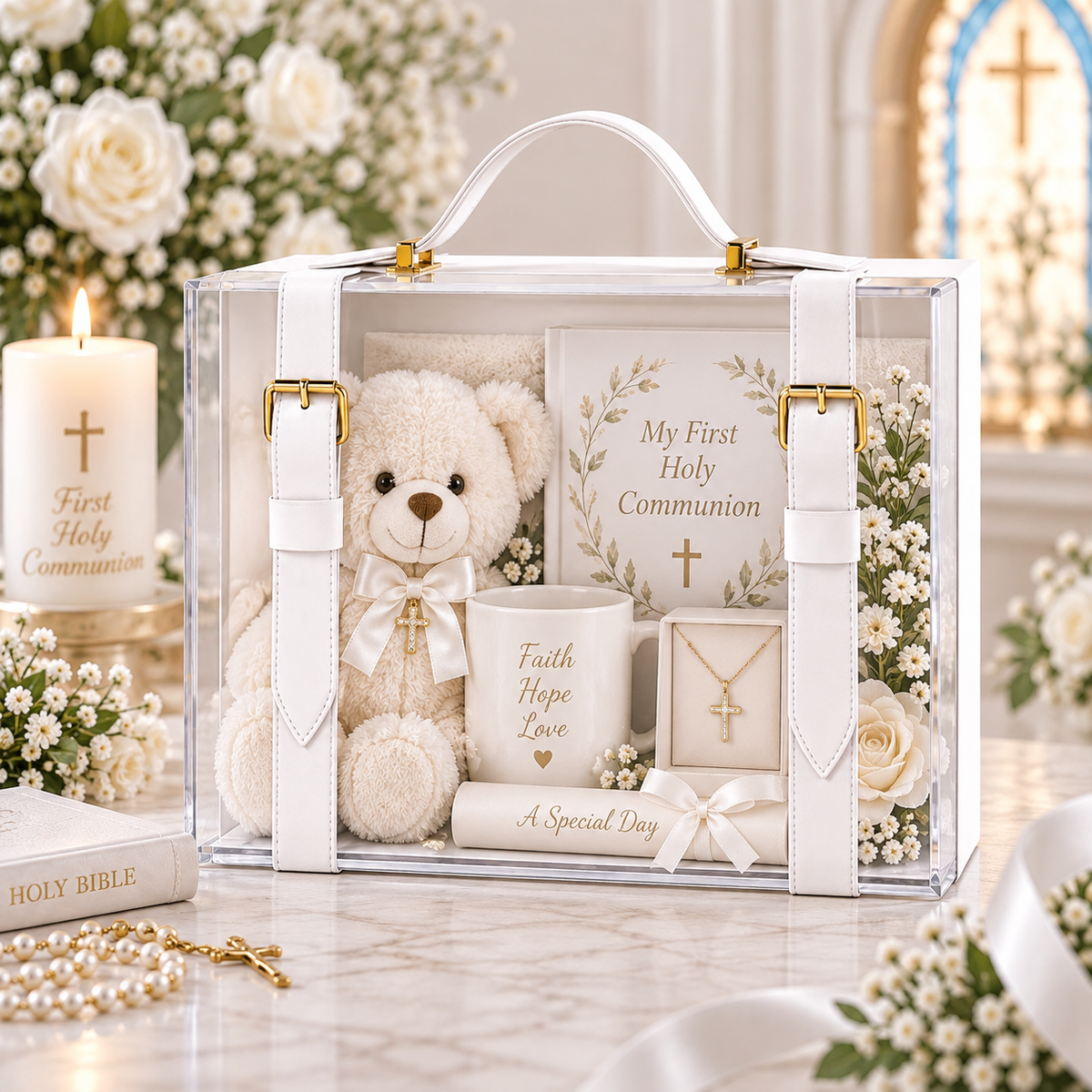White luxury briefcase - display box