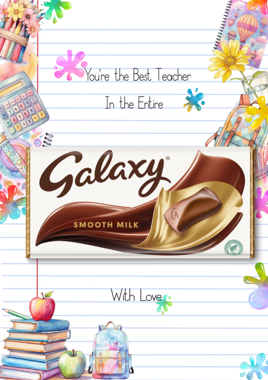 Teacher chocolate board printed