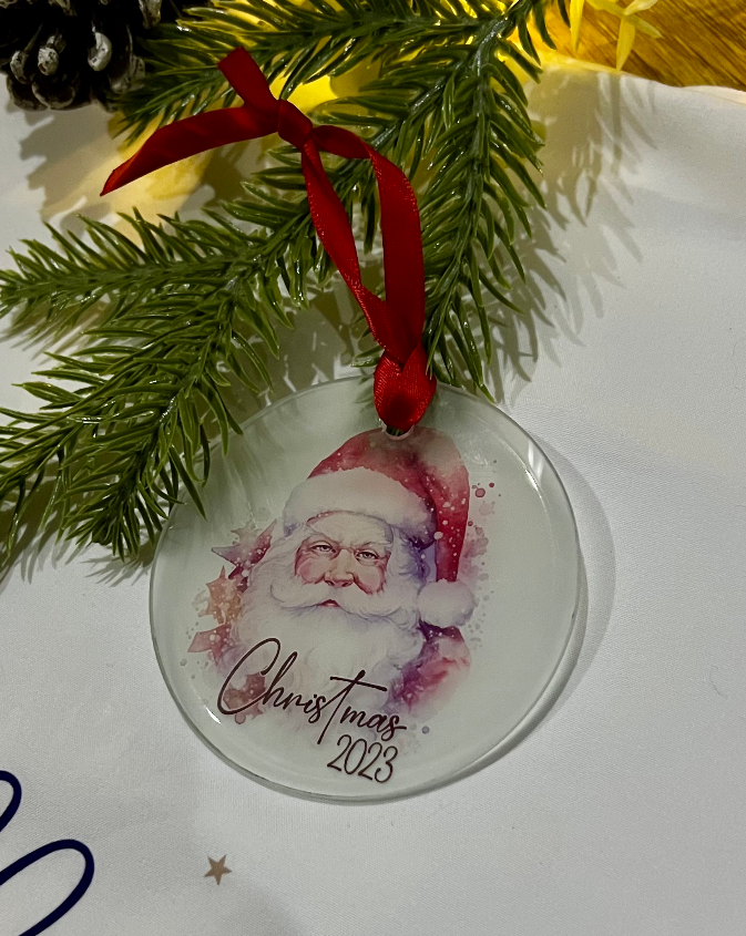 Glass sublimation frosted 3 inch round decoration.