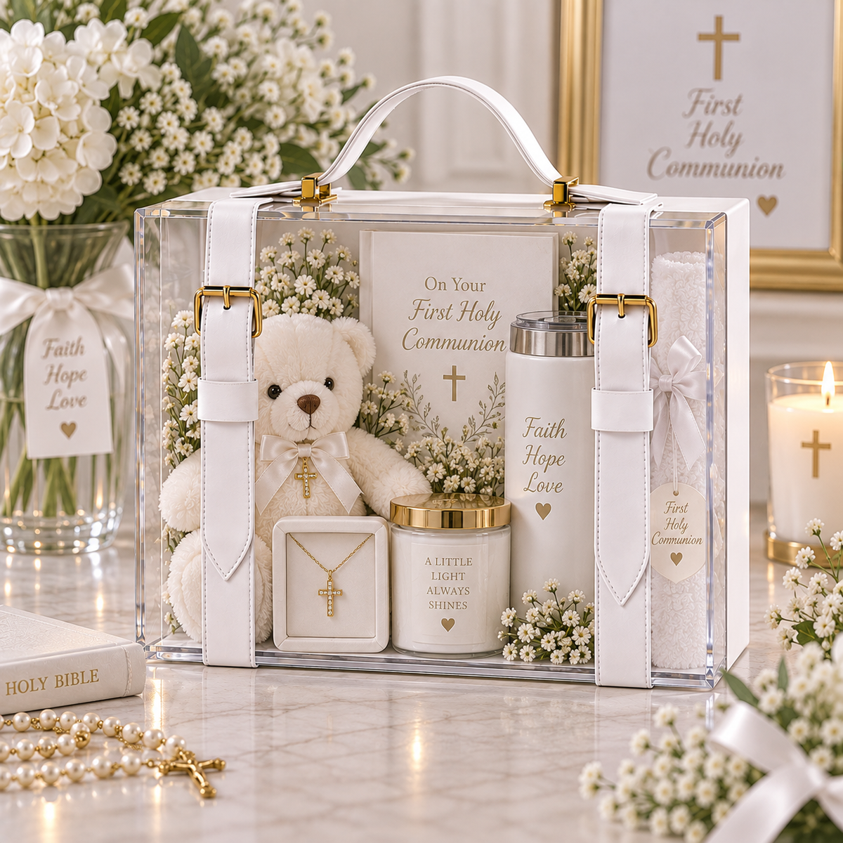 White luxury briefcase - display box