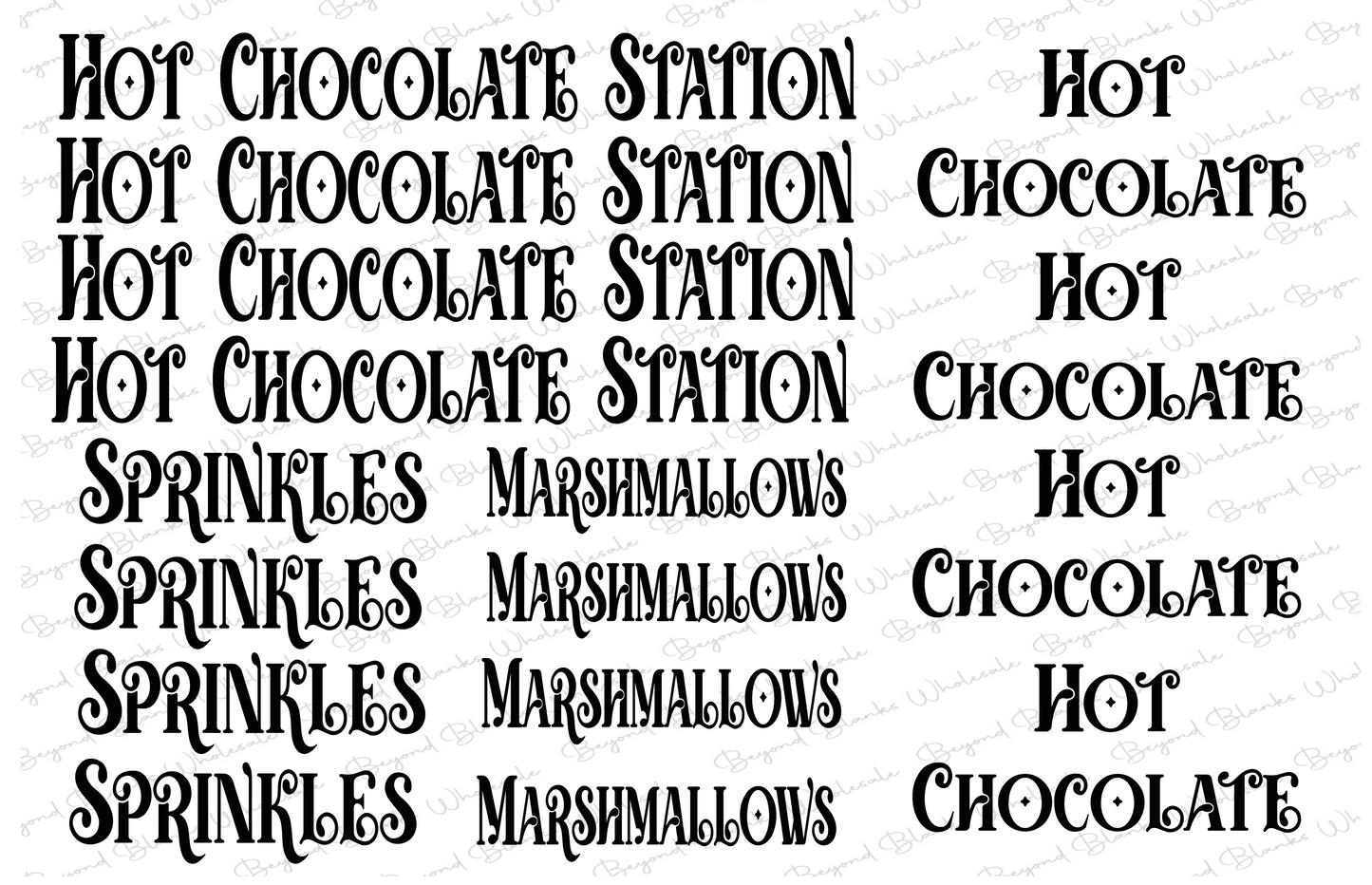 UVDTF Hot chocolate station theme sheet