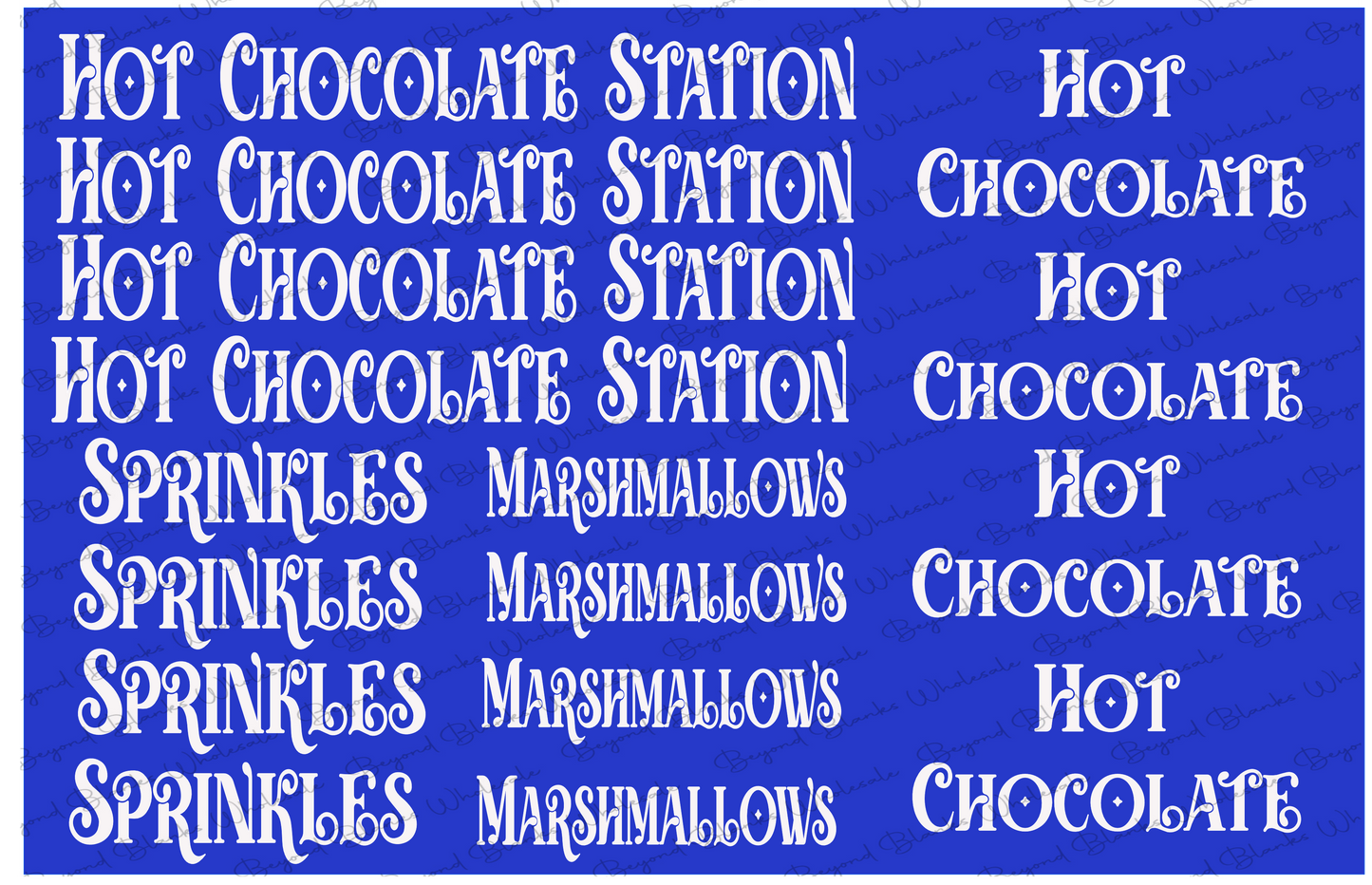 UVDTF Hot chocolate station theme sheet