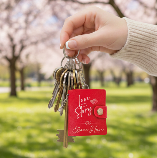 Photo album keychain red