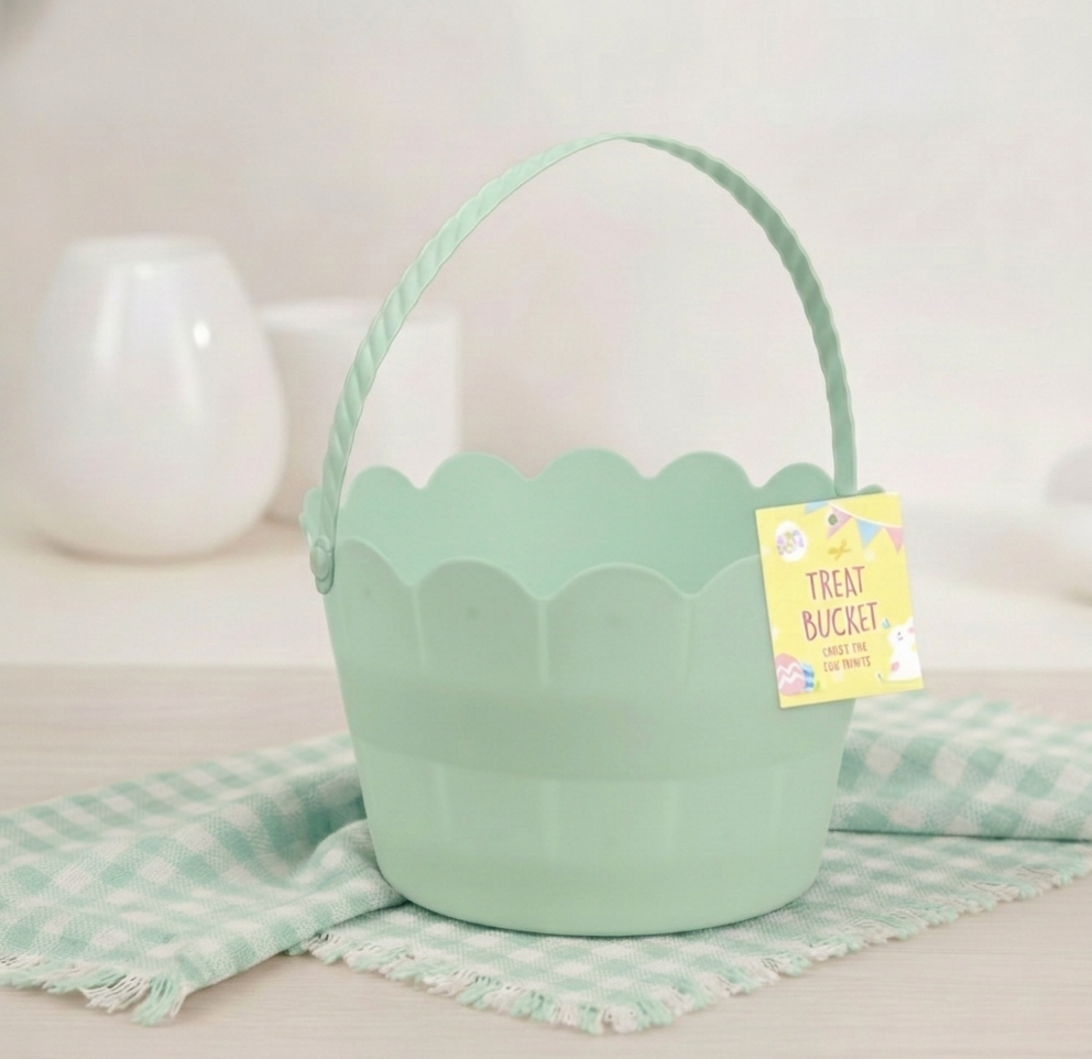 Easter- Scallop Edge Bucket- Mint