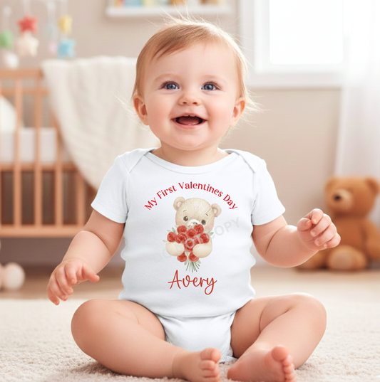 DTF Valentines rose bear