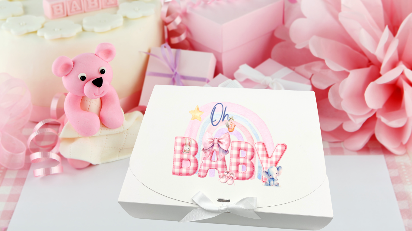 UVDTF Pink 'OH BABY' BOX decal #1