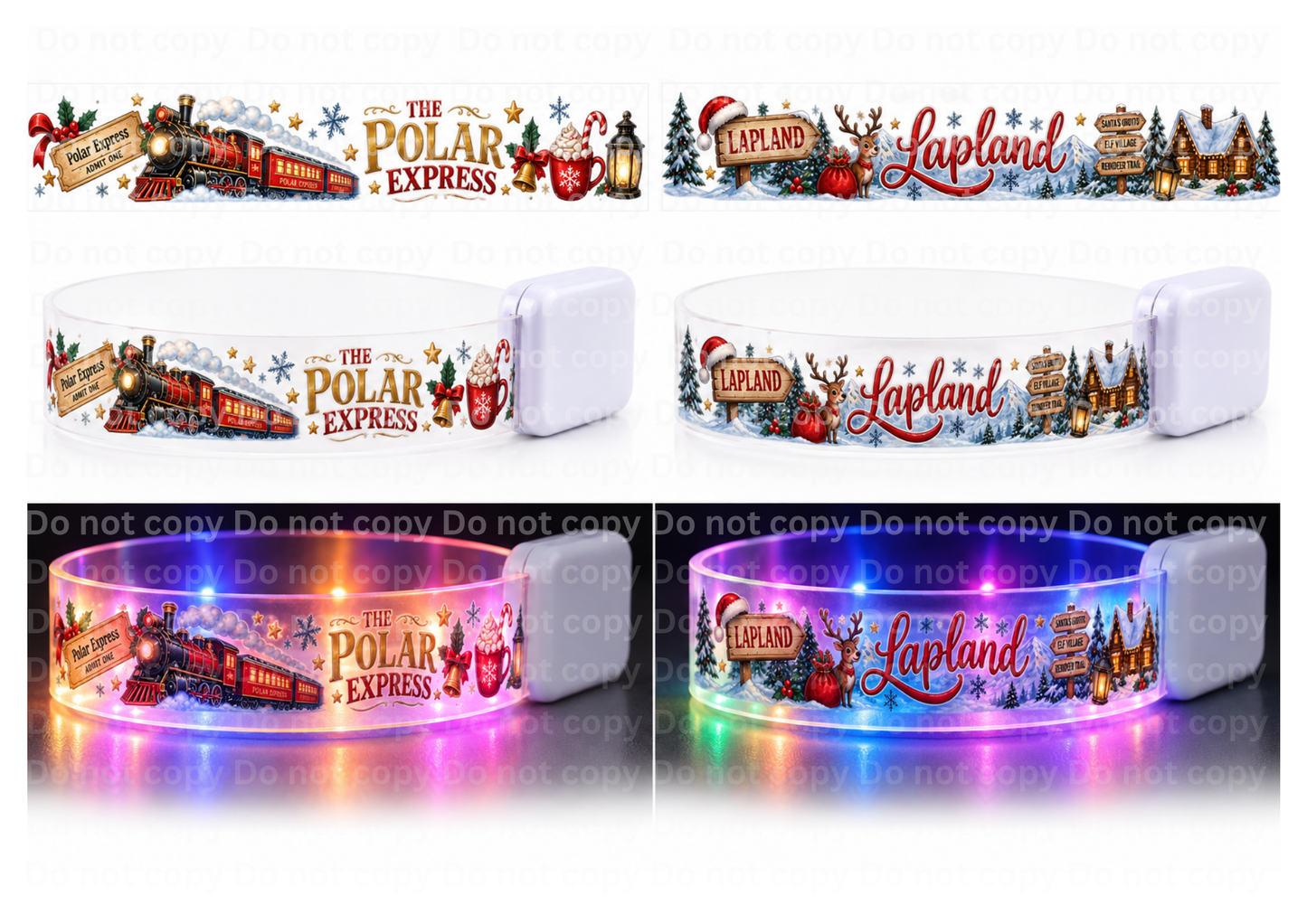 UVDTF - LED wristband -Polar express - Lapland 1