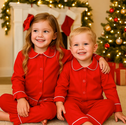 Christmas family cotton frilly pyjamas KT
