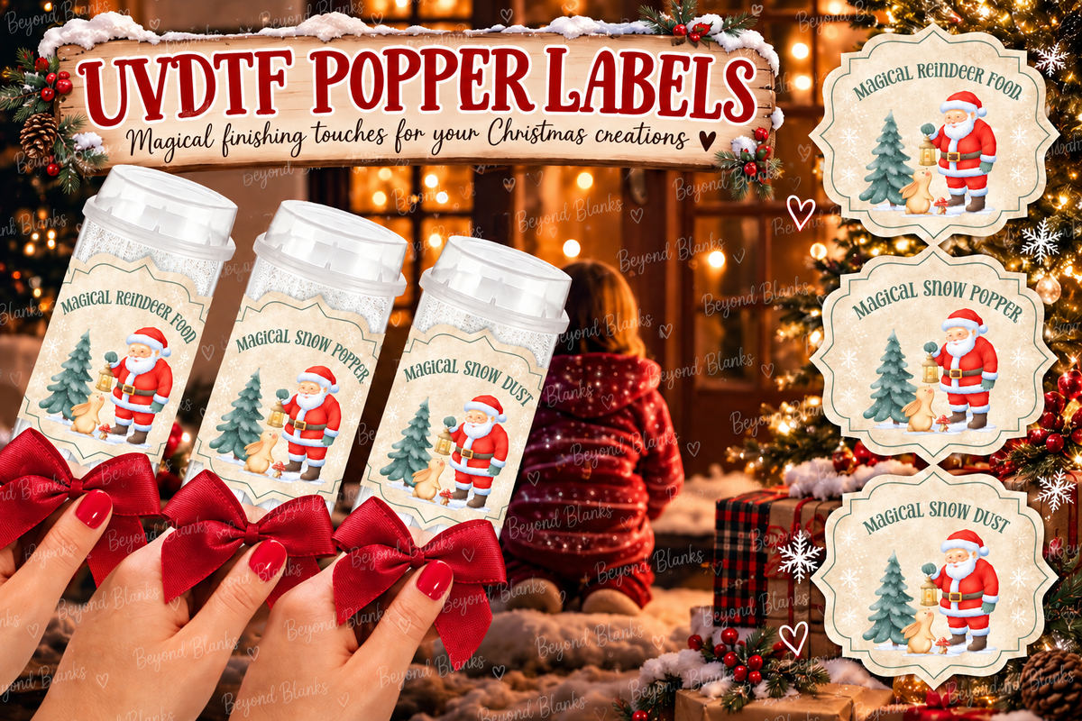 UVDTF Santa's Forest Friends snow popper decal