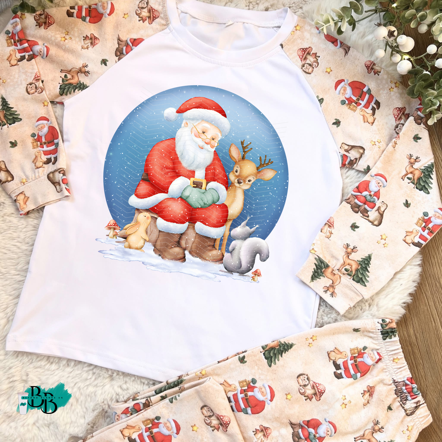 DTF- Santa forest friends Pyjamas design 6