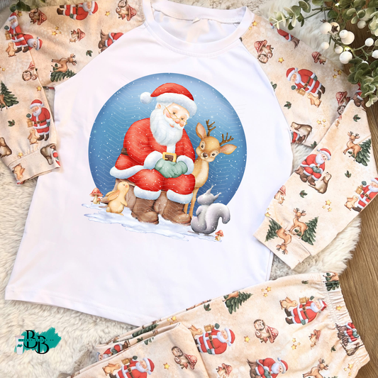 DTF- Santa forest friends Pyjamas design 6