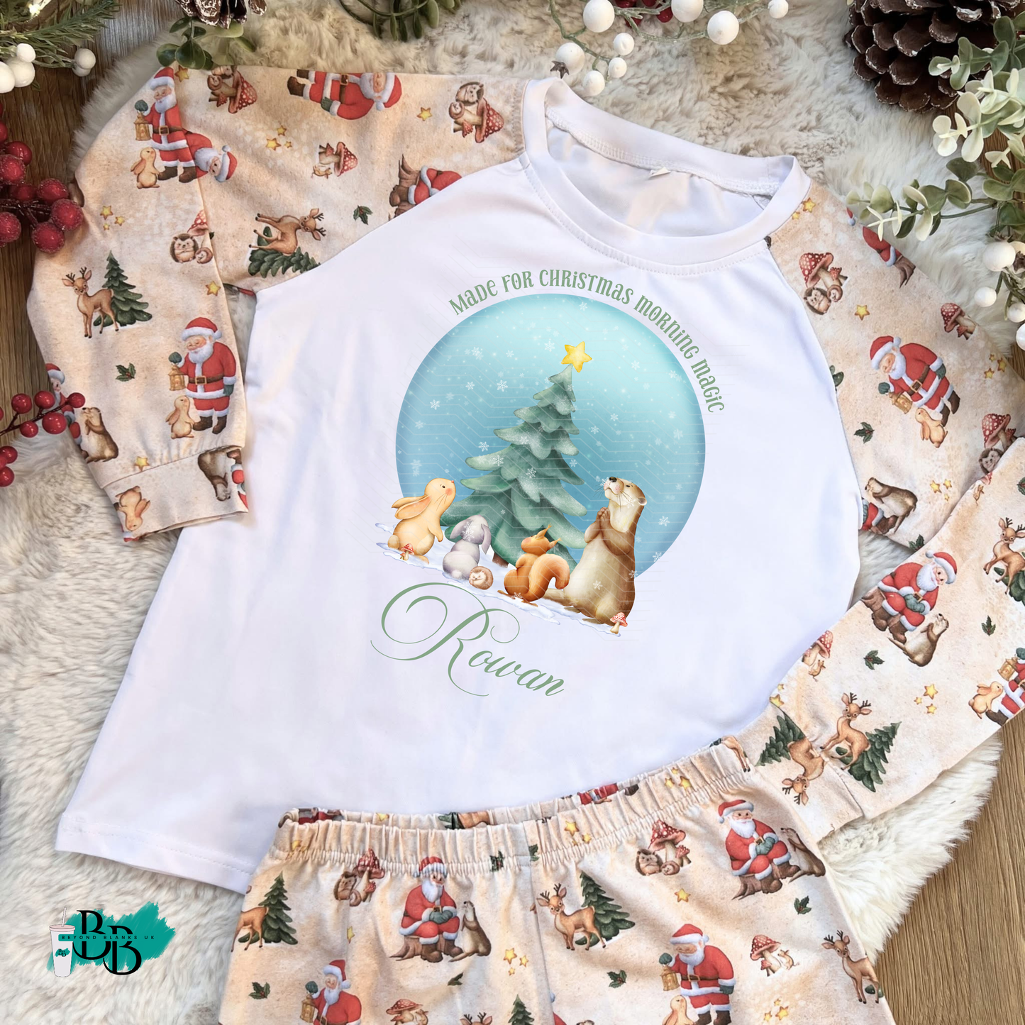 DTF- Santa forest friends Pyjamas design 7