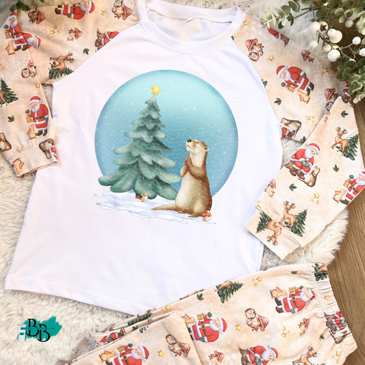 DTF- Santa forest friends Pyjamas design 1