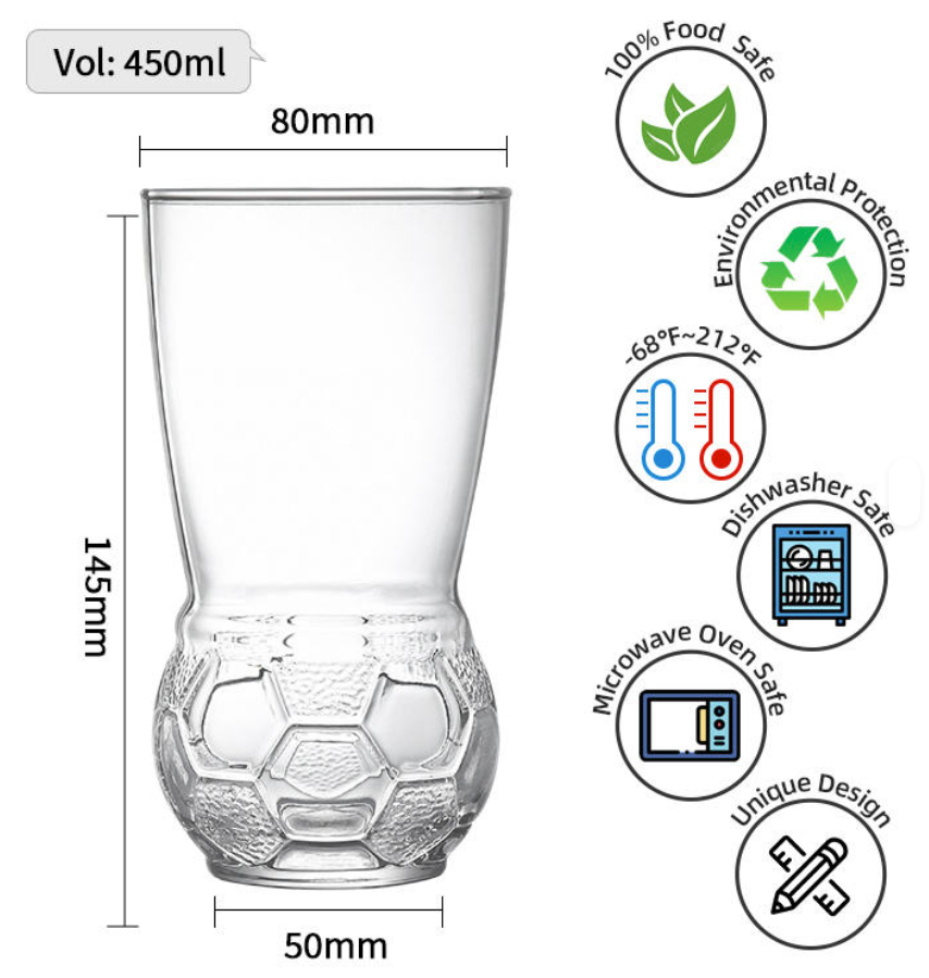 World cup football Glass