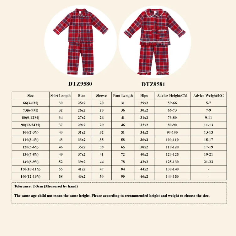 Tartan flannel trim pyjamas