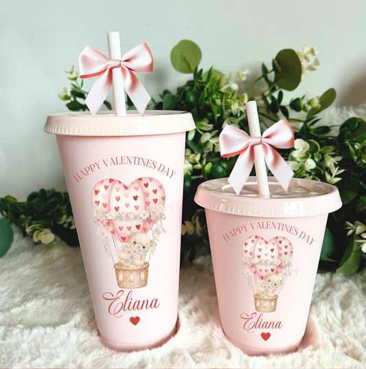 UVDTF Valentines bear balloon pink