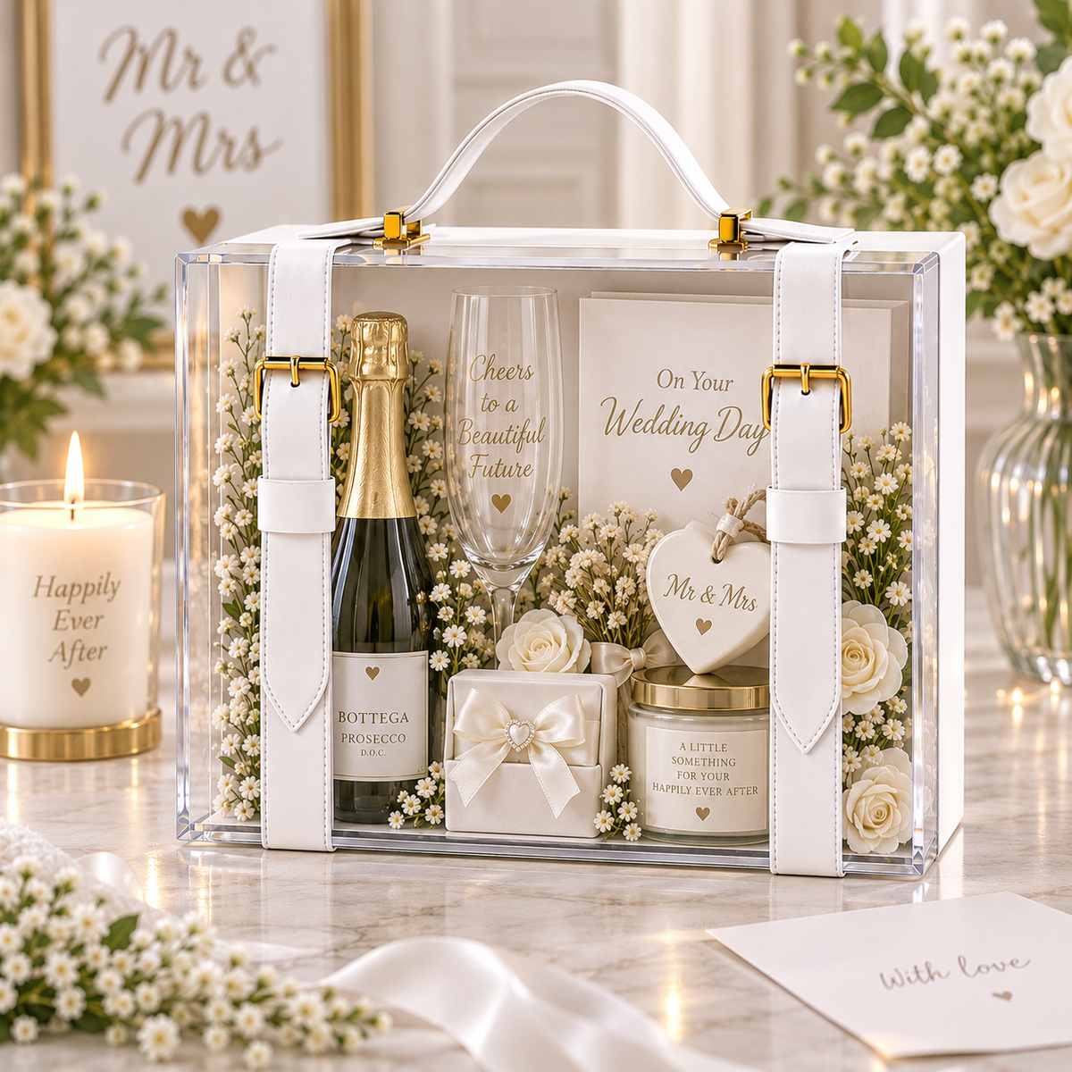 White luxury briefcase - display box