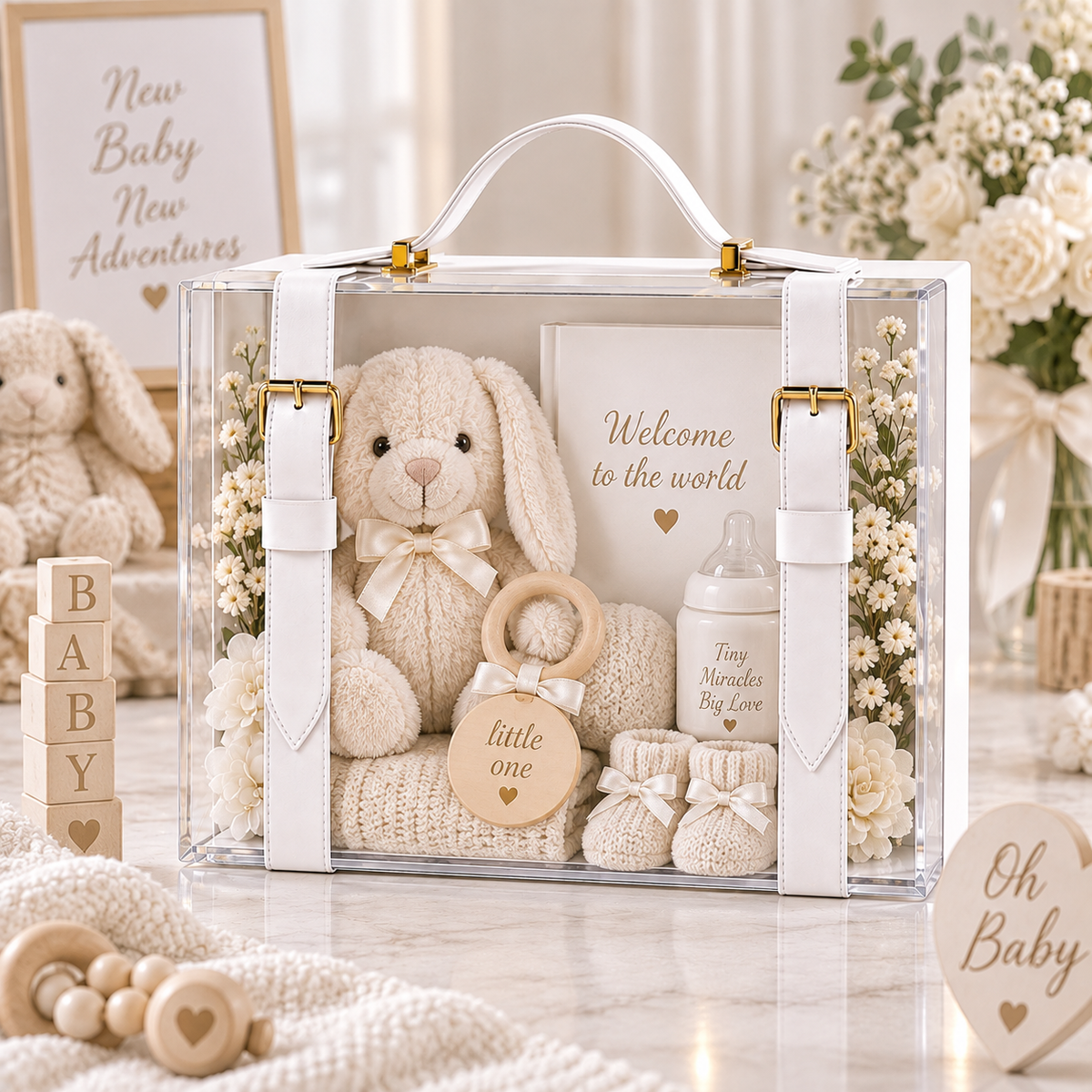 White luxury briefcase - display box